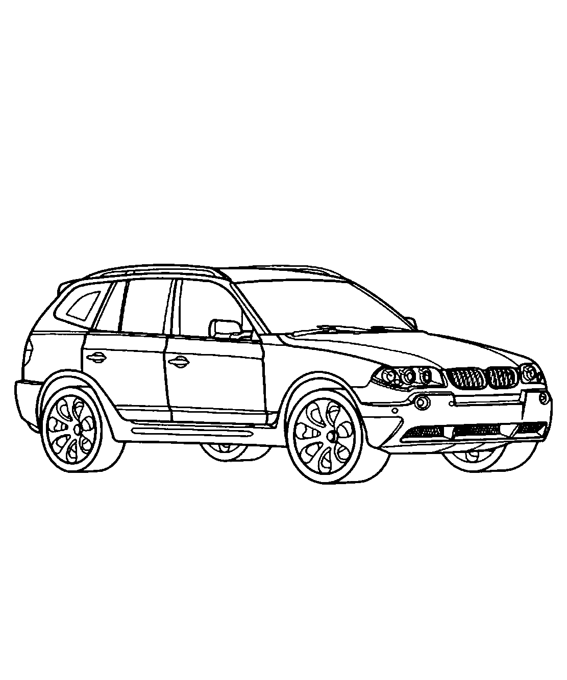 BMW X5 E70 №1190. Раскраски для мальчиков по категориям. Машины.