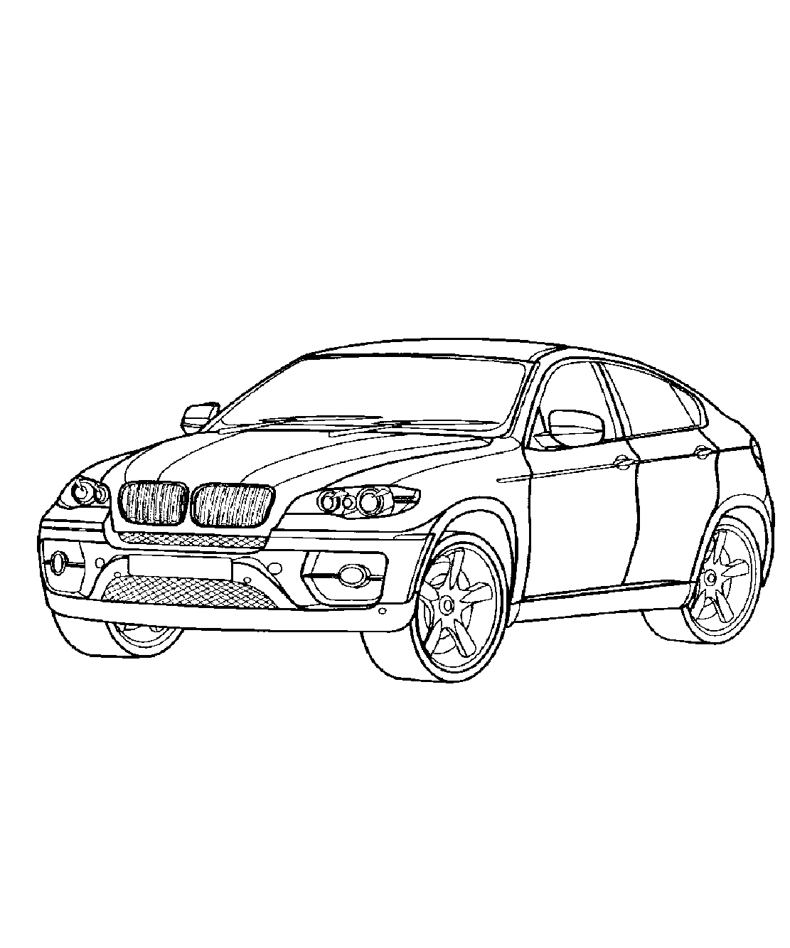 кроссовер BMW X6 №1192. Раскраски для мальчиков по категориям. Машины.