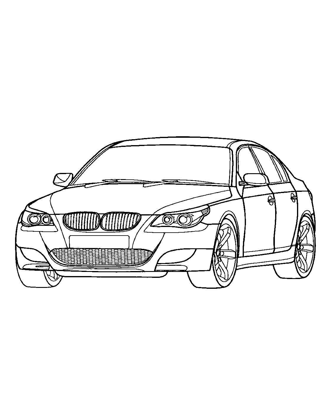 BMW M5 E60 №1193. Раскраски для мальчиков по категориям. Машины.