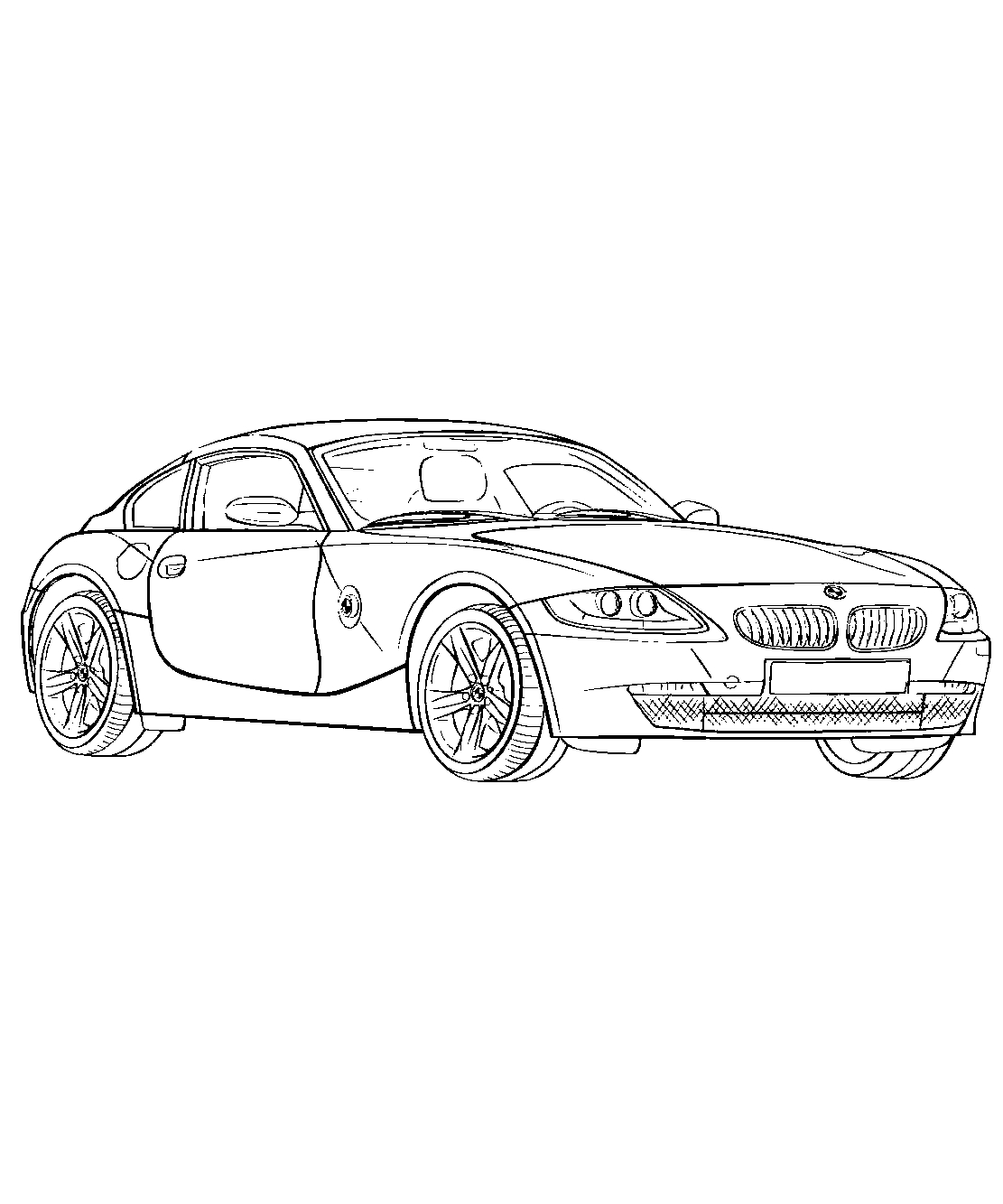 автомобиль BMW Z4 №1194. Раскраски для мальчиков по категориям. Машины.