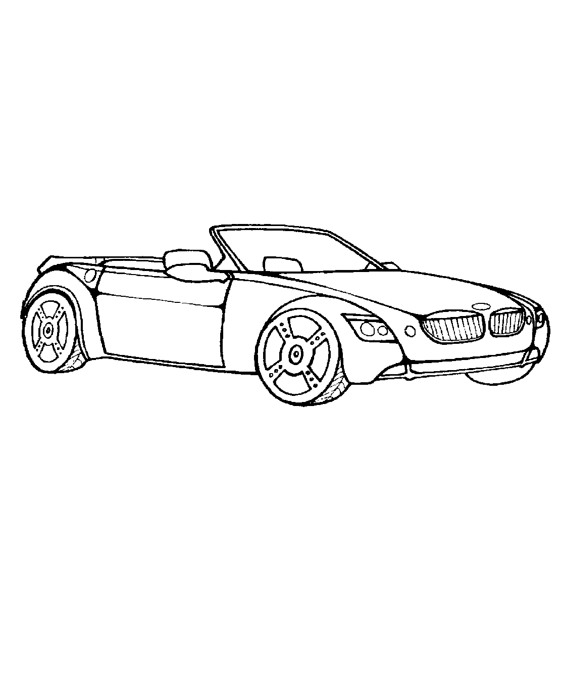 кабриолет BMW №1180. Раскраски для мальчиков по категориям. Машины.