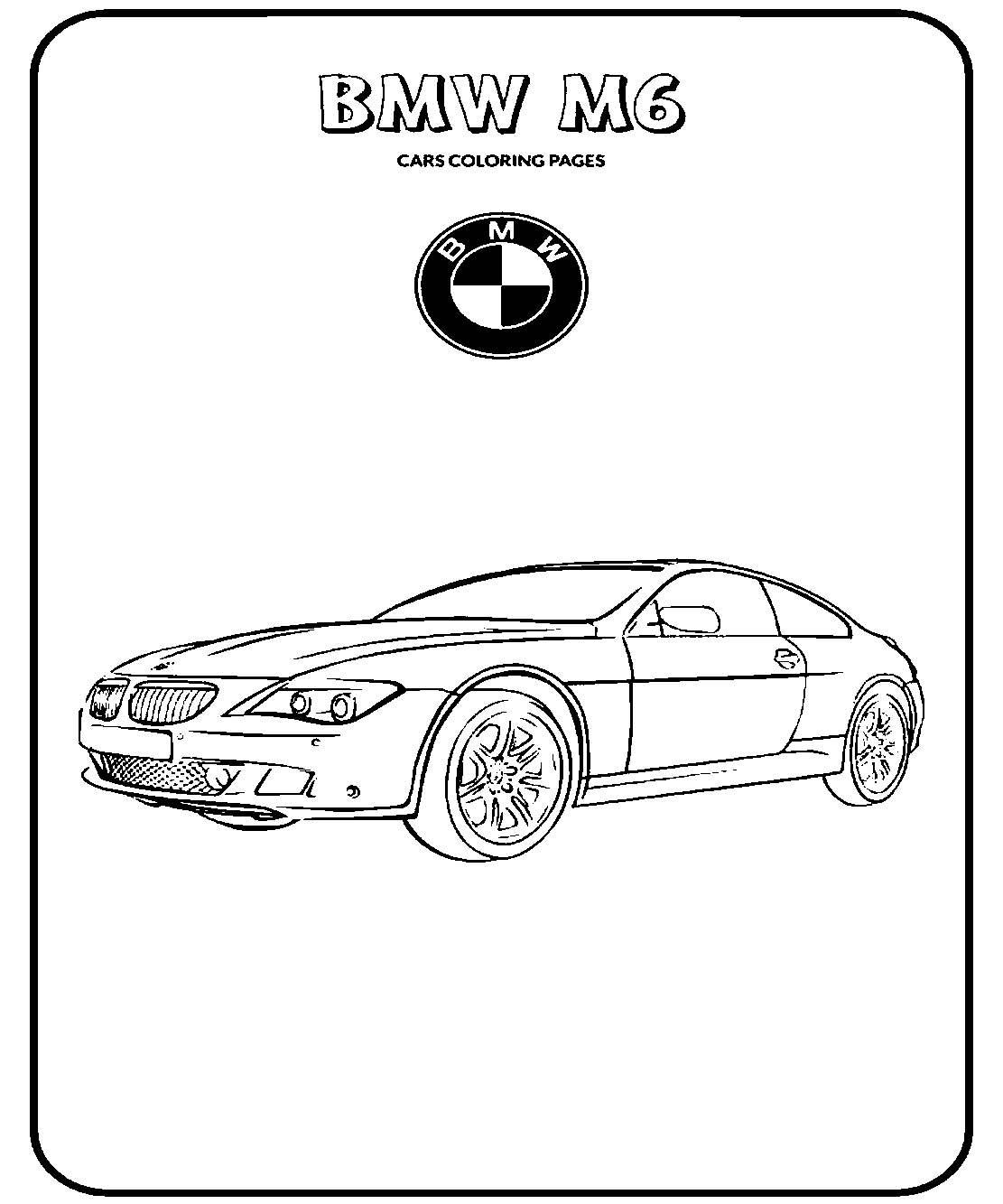 BMW M6 №1186. Раскраски для мальчиков по категориям. Машины.