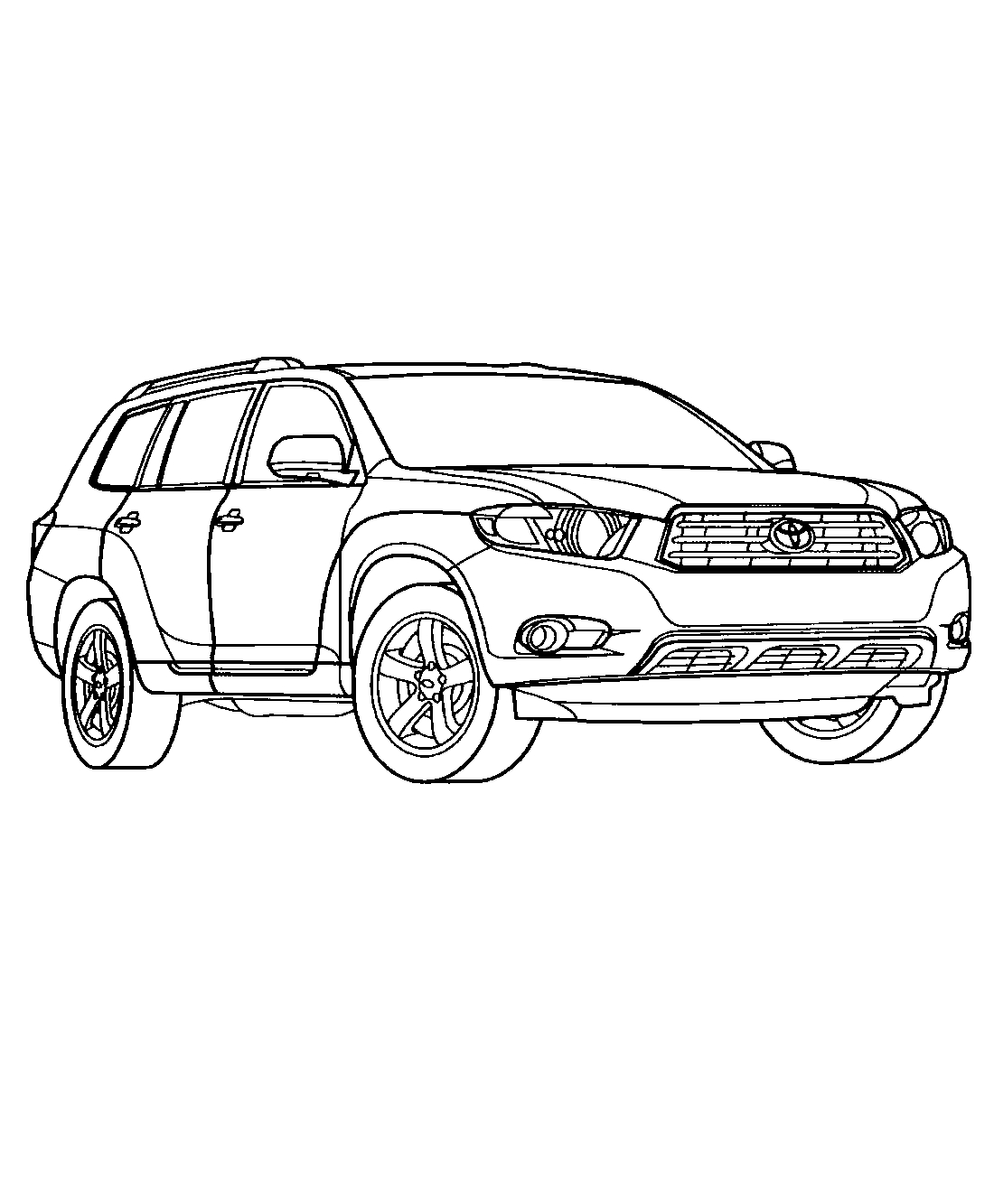 Toyota RAV 4 №1291. Раскраски для мальчиков по категориям. Машины.