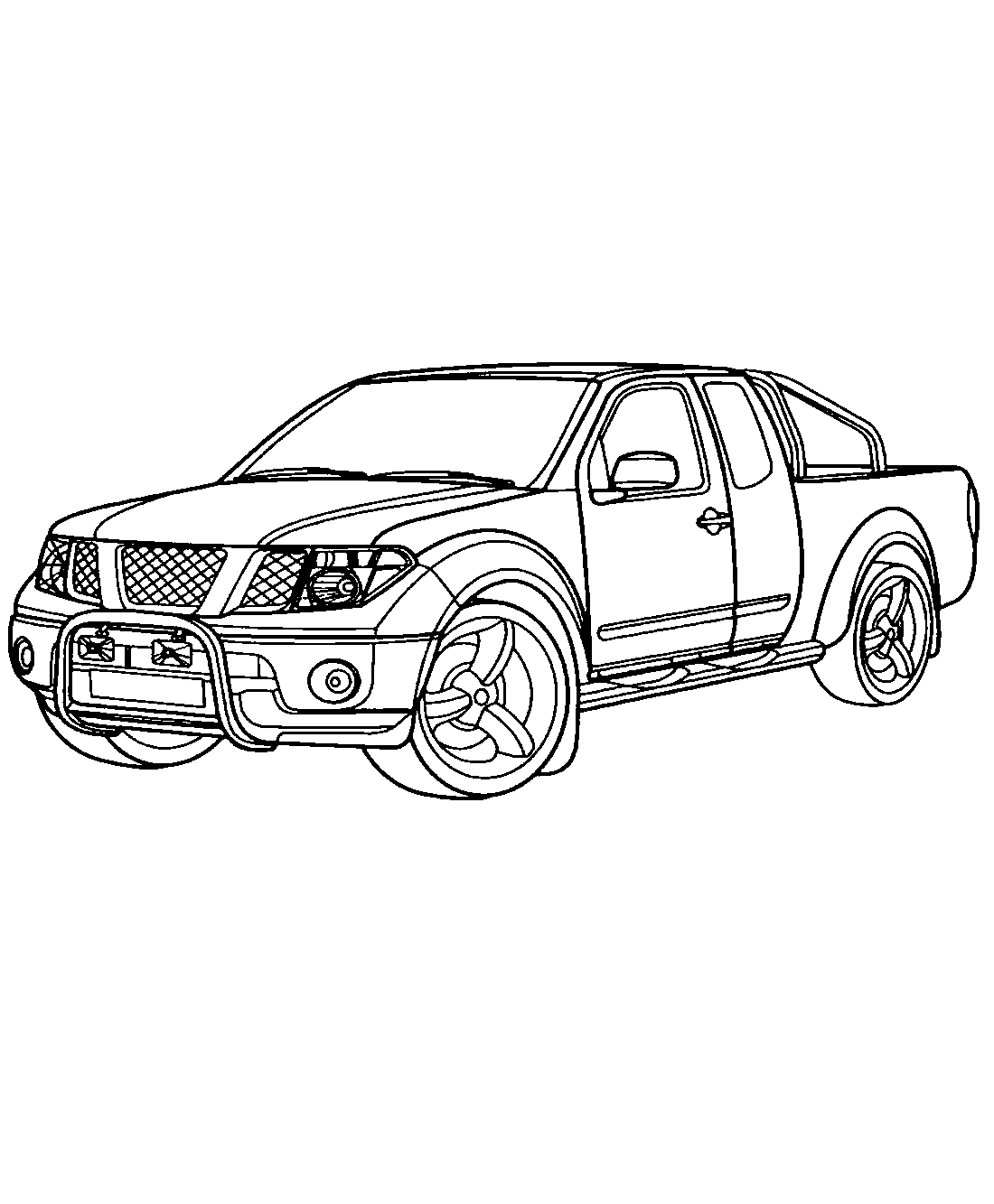 Пикап Nissan Navara №1297. Раскраски для мальчиков по категориям. Машины.