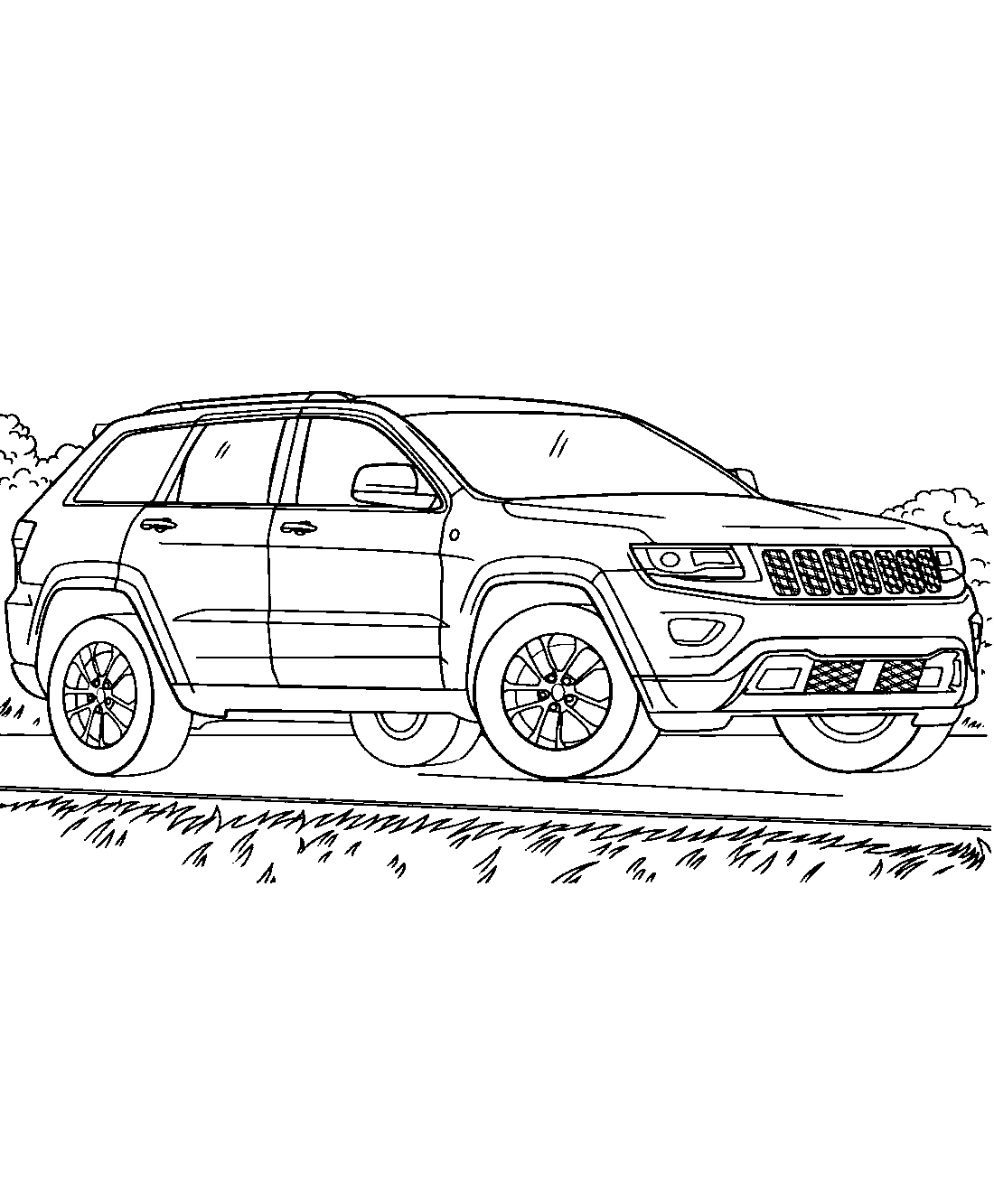 Jeep Grand Cherokee №1300. Раскраски для мальчиков по категориям. Машины.