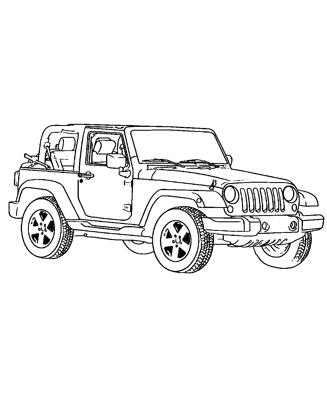 Jeep Wrangler №1301. Раскраски для мальчиков по категориям. Машины.