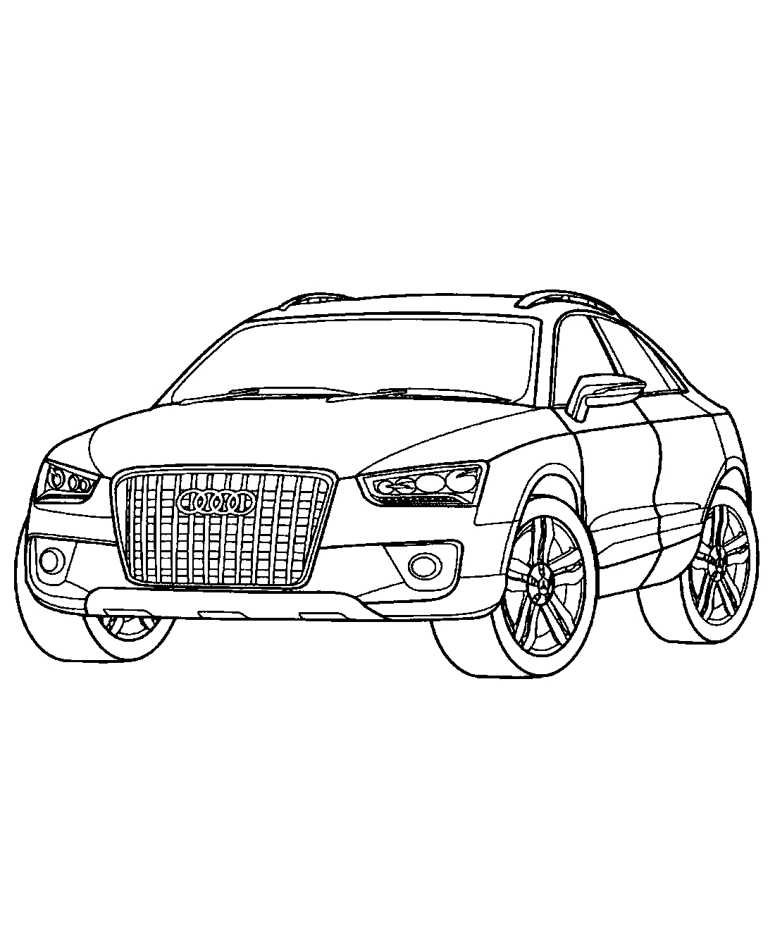 Кроссовер Audi Cross Coupe №1302. Раскраски для мальчиков по категориям. Машины.