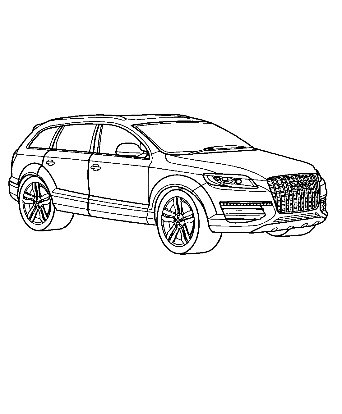 Audi Q7 №1304. Раскраски для мальчиков по категориям. Машины.