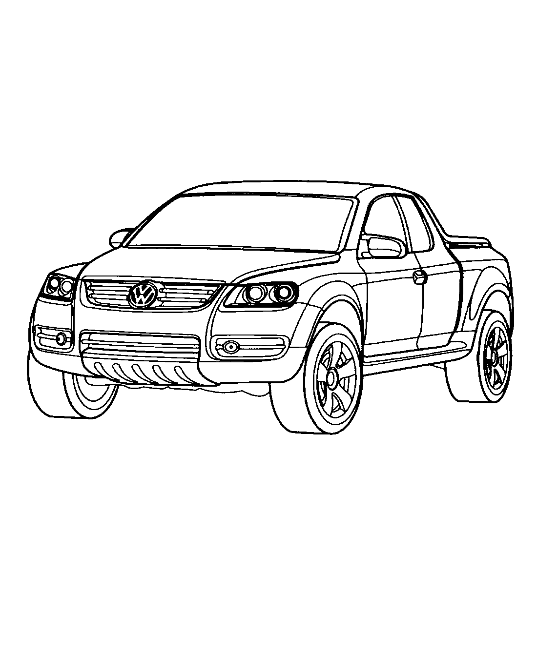 Volkswagen пикап №1305. Раскраски для мальчиков по категориям. Машины.