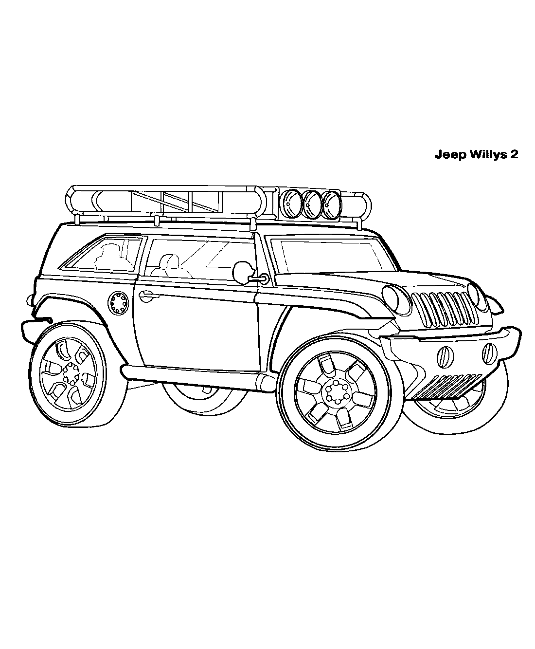 Jeep Willys 2 №1308. Раскраски для мальчиков по категориям. Машины.