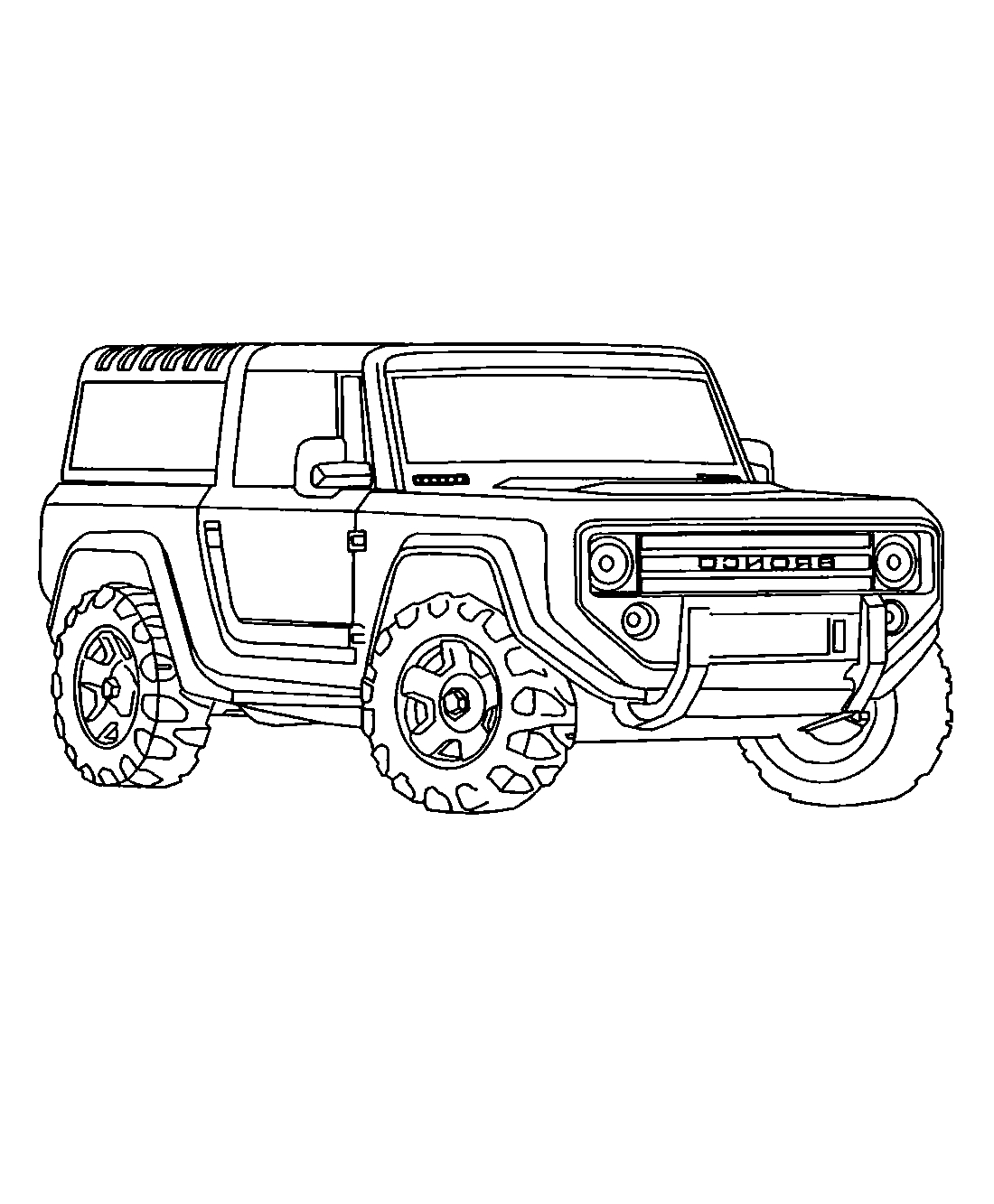 Ford Bronco №1318. Раскраски для мальчиков по категориям. Машины.