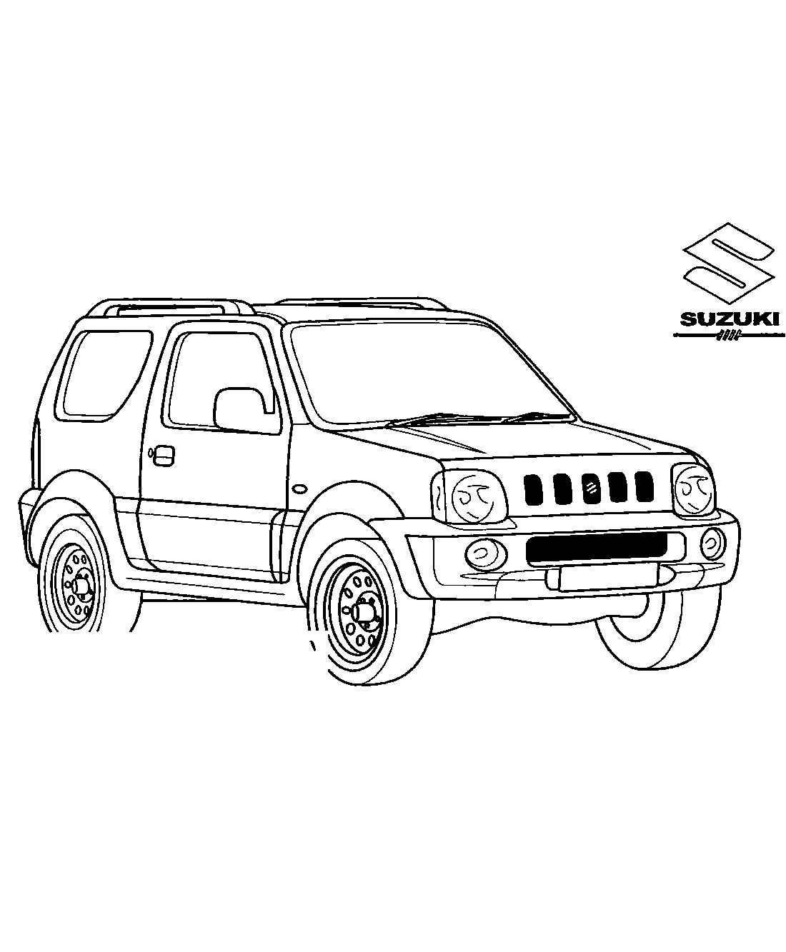 Джип Suzuki Jimny №1309. Раскраски для мальчиков по категориям. Машины.