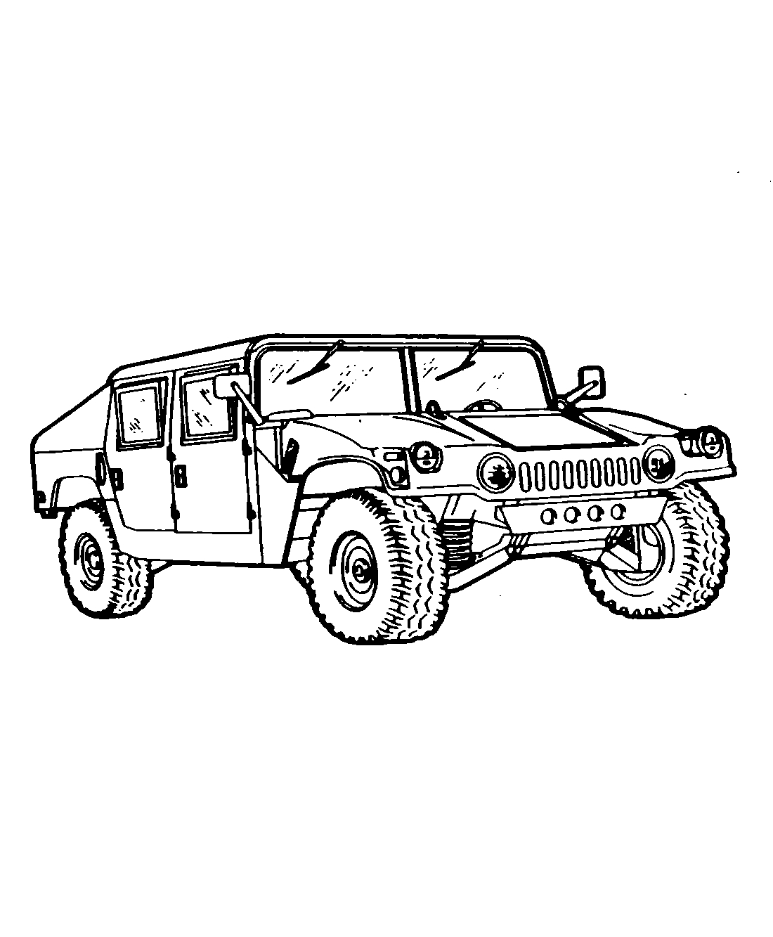 Джип Hummer H1 №1325. Раскраски для мальчиков по категориям. Машины.
