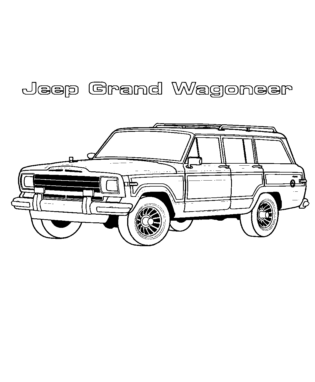 Jeep Grand Wagoneer №1326. Раскраски для мальчиков по категориям. Машины.