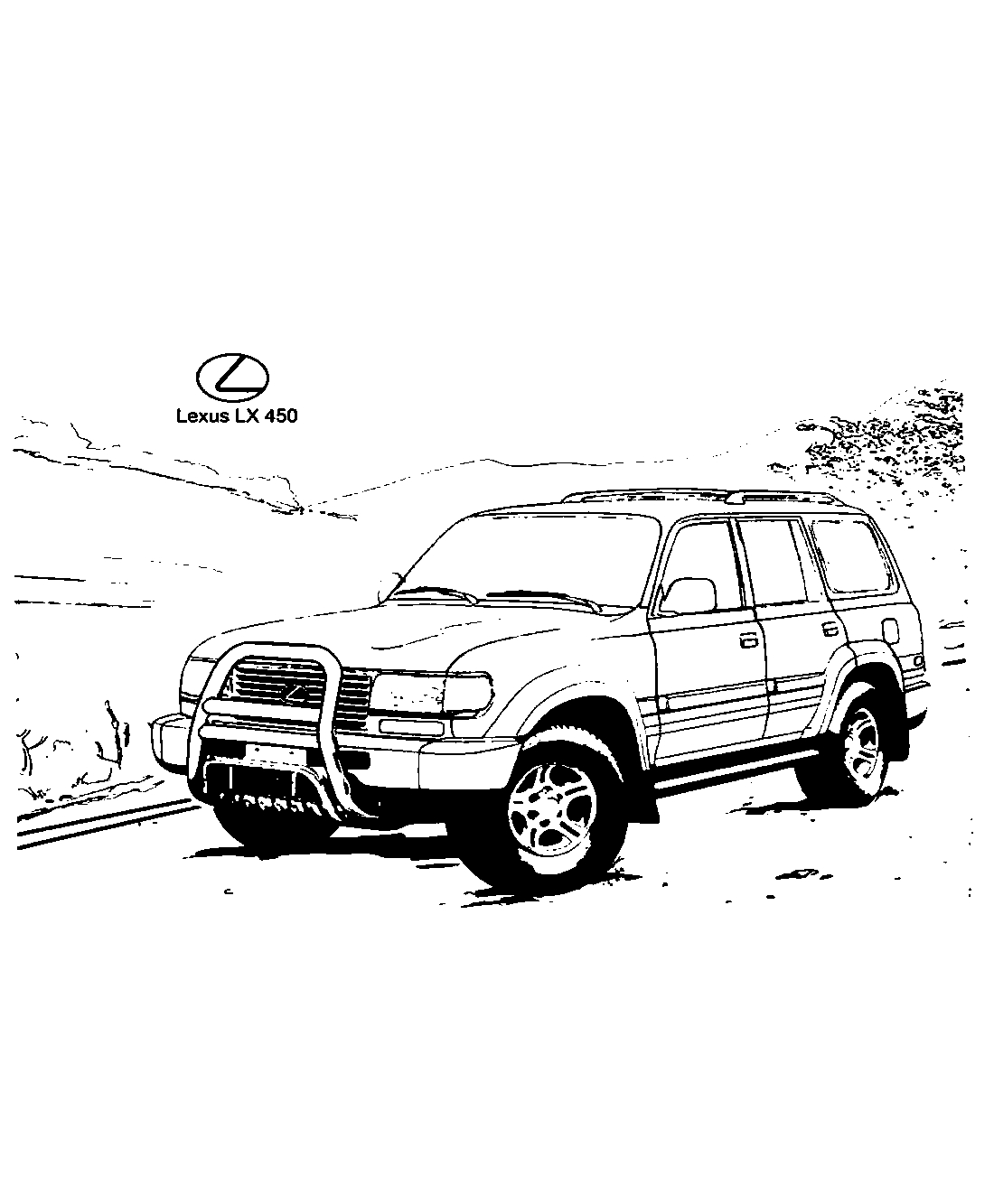 Лексус LX 450 №1327. Раскраски для мальчиков по категориям. Машины.