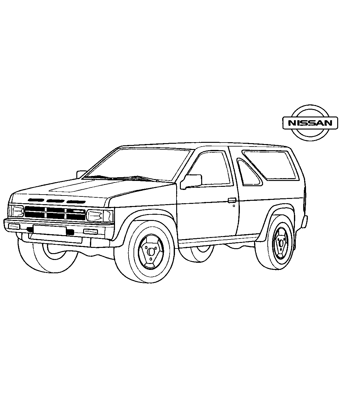 Внедорожник Nissan Terrano. Распечатать №1330. Раскраски для мальчиков по категориям. Машины.