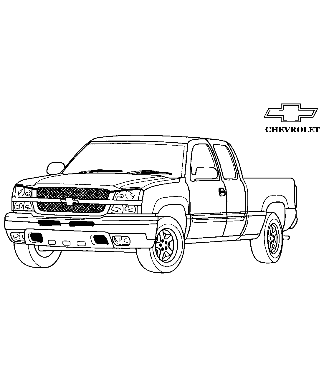 Пикап Шевроле №1310. Раскраски для мальчиков по категориям. Машины.