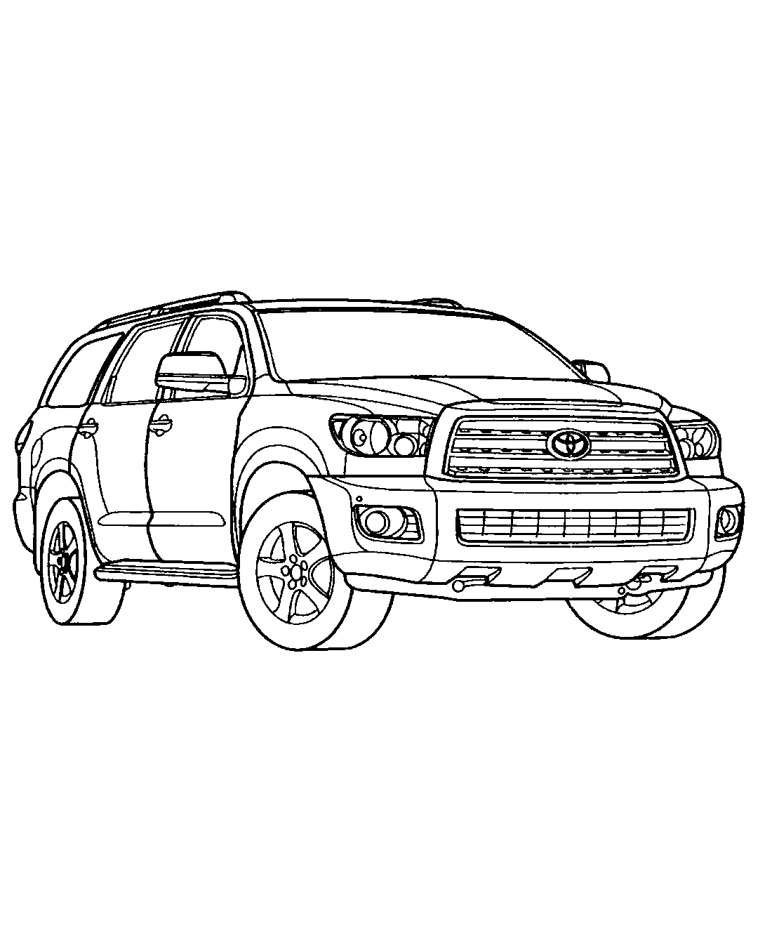 Внедорожник Toyota Sequoia №1334. Раскраски для мальчиков по категориям. Машины.