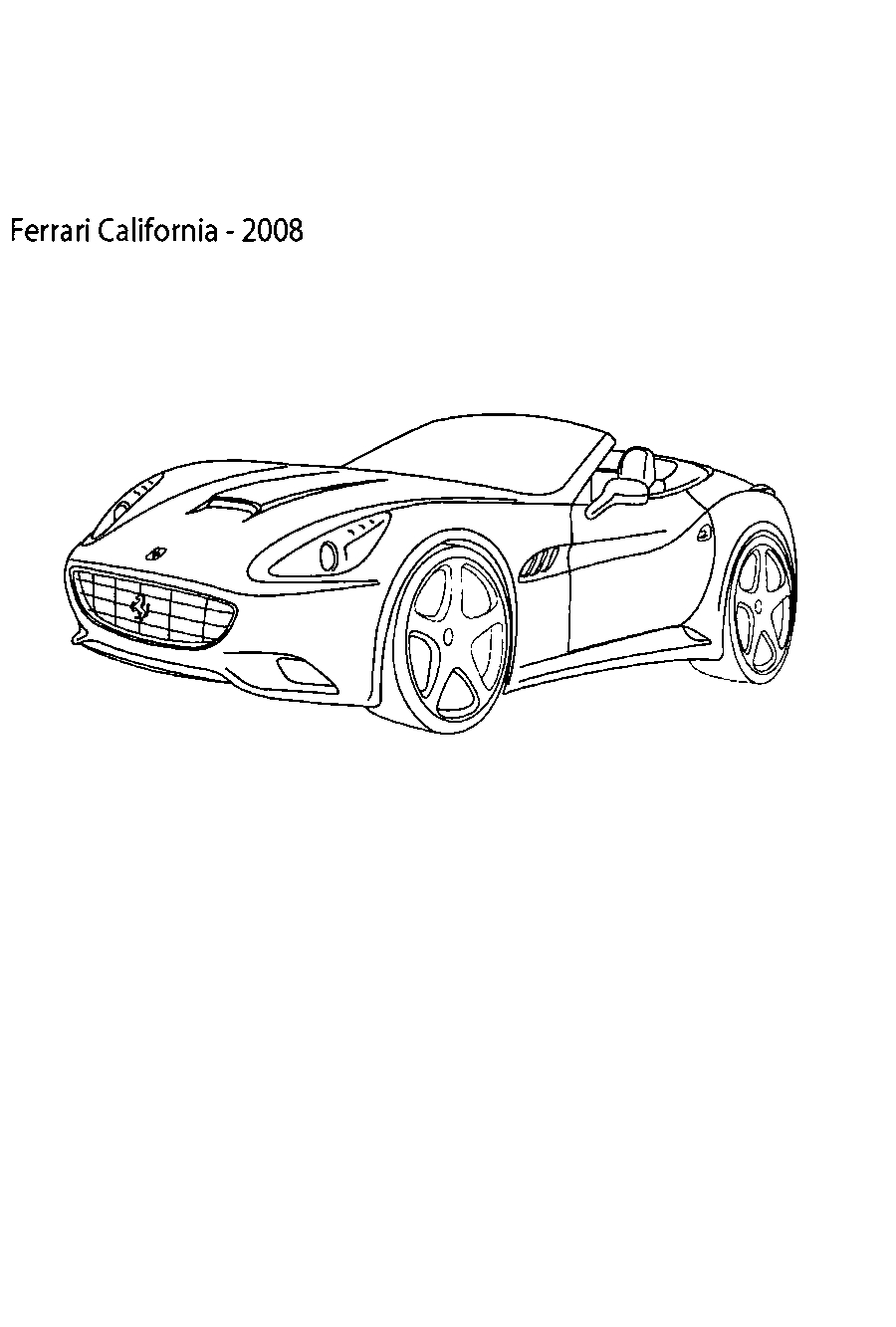 Ferrari California 2008 №1272. Раскраски для мальчиков по категориям. Машины.