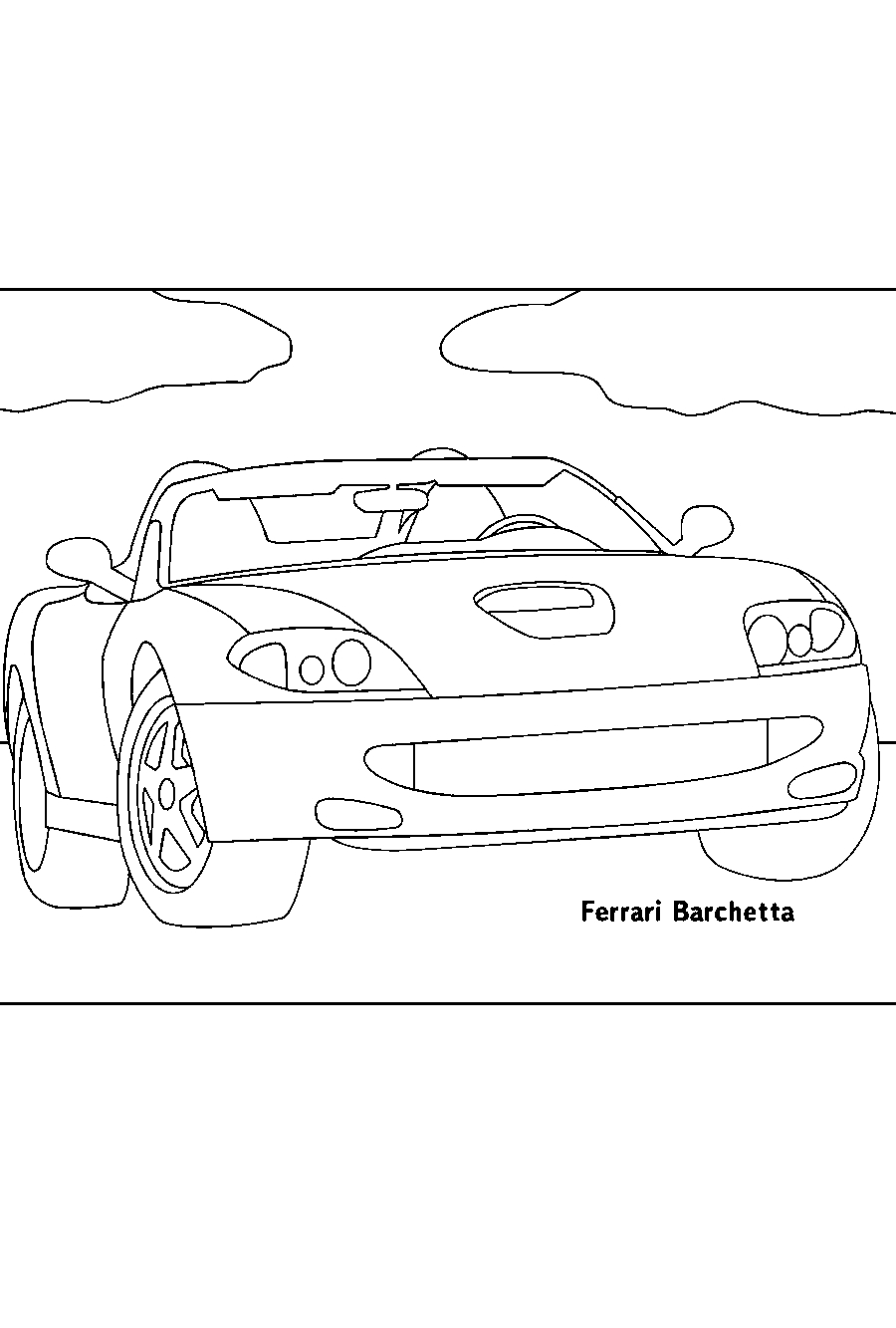 Ferrari Barchetta №1274. Раскраски для мальчиков по категориям. Машины.