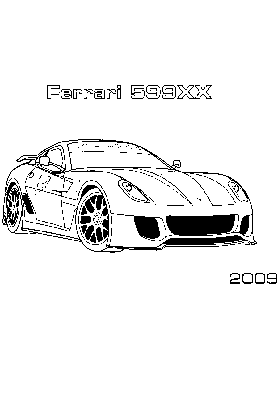 Ferrari 599XX №1261. Раскраски для мальчиков по категориям. Машины.