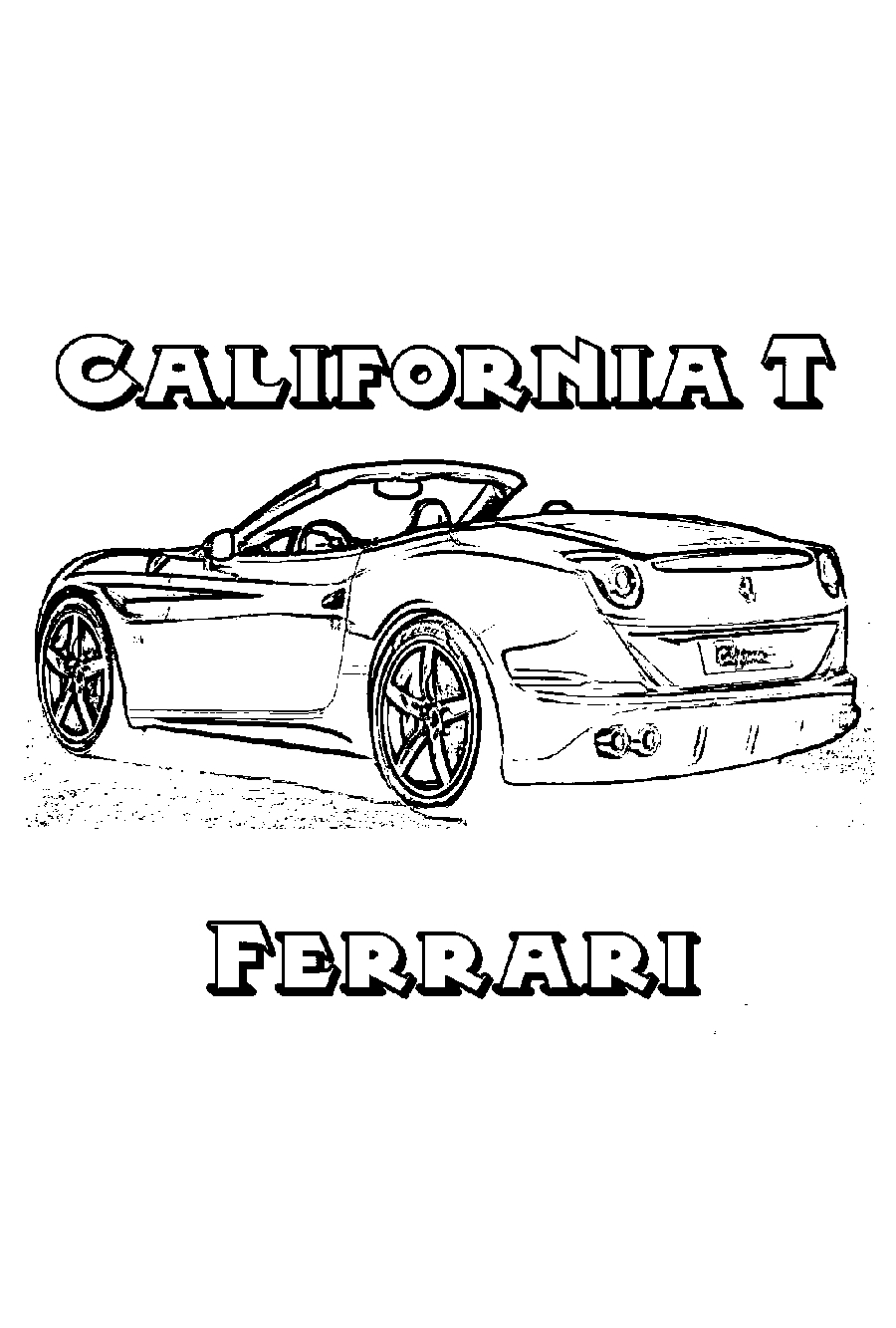 Ferrari California T №1263. Раскраски для мальчиков по категориям. Машины.