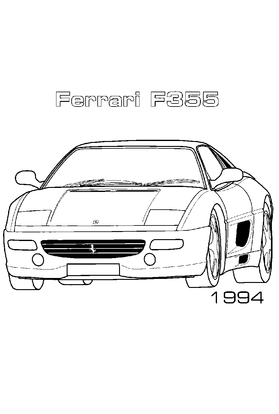Феррари F355 №1265. Раскраски для мальчиков по категориям. Машины.