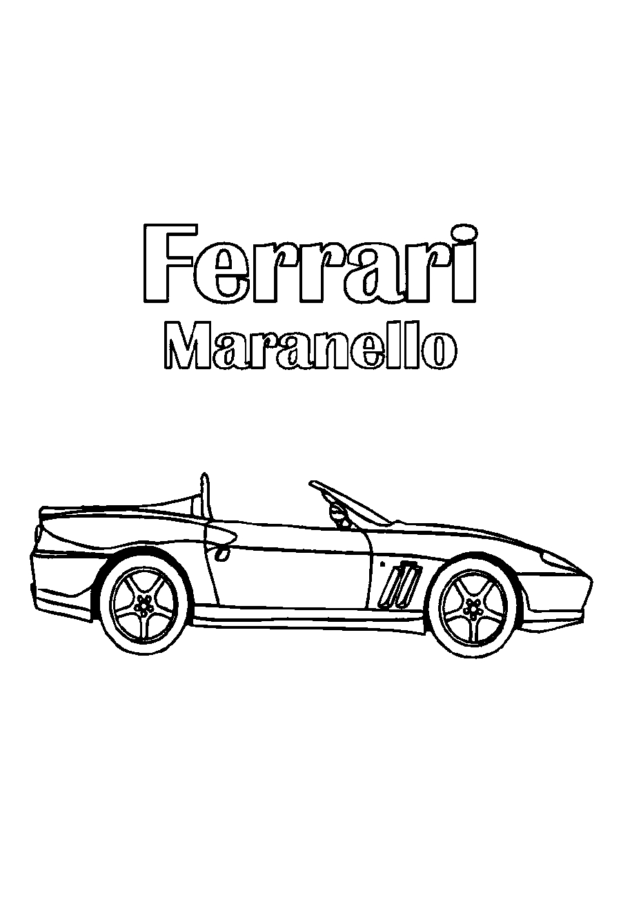 Ferrari Maranello №1259. Раскраски для мальчиков по категориям. Машины.