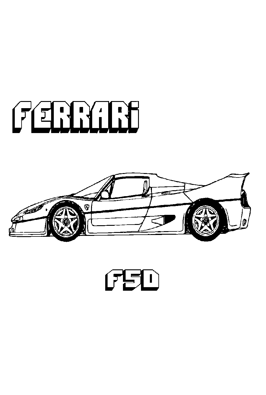 Ferrari F50 №1260. Раскраски для мальчиков по категориям. Машины.