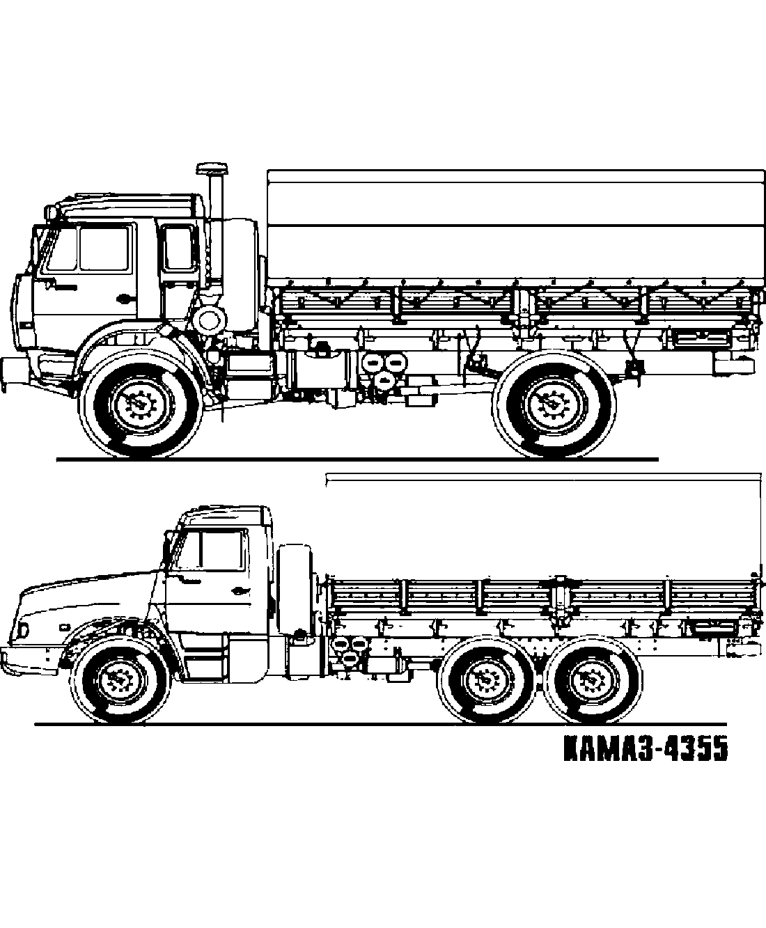 Камаз-4355 №1217. Раскраски для мальчиков по категориям. Машины.