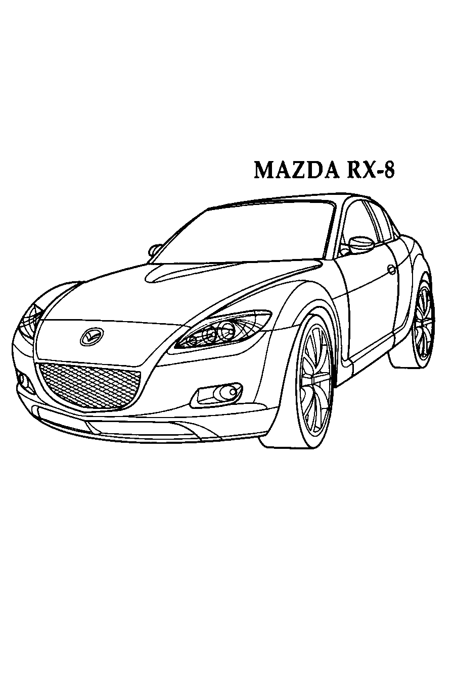 Mazda RX-8 №1362. Раскраски для мальчиков по категориям. Машины.