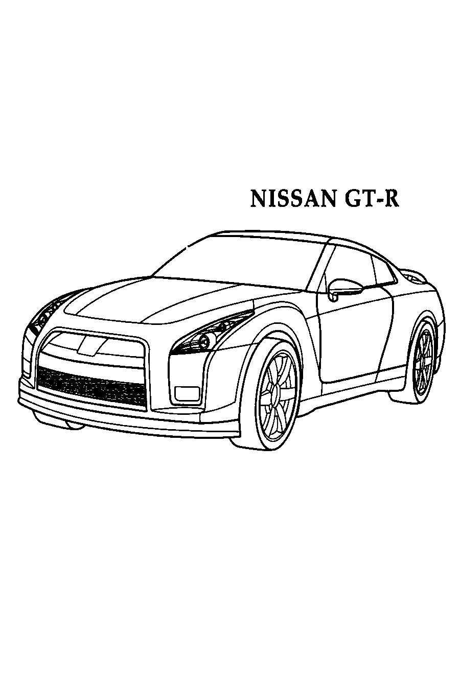 Nissan GT-R №1363. Раскраски для мальчиков по категориям. Машины.