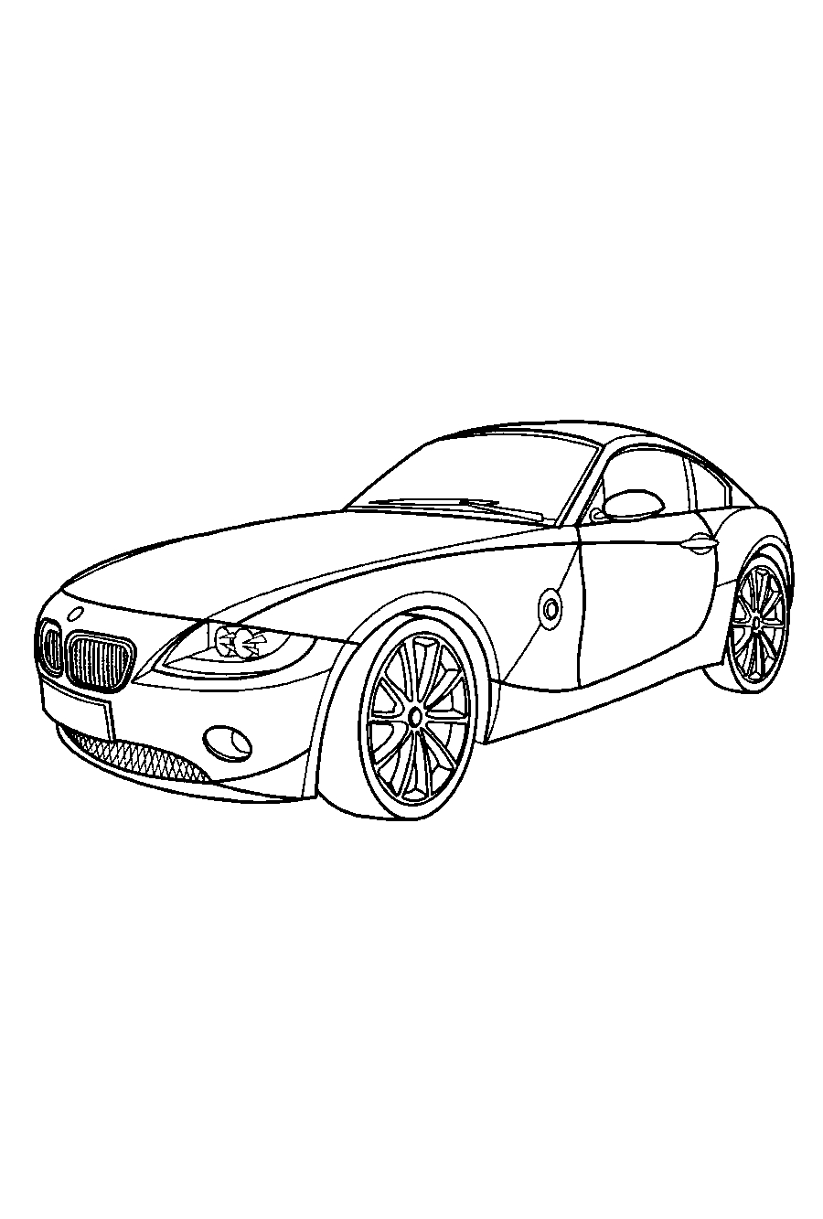 BMW Z4 №1373. Раскраски для мальчиков по категориям. Машины.