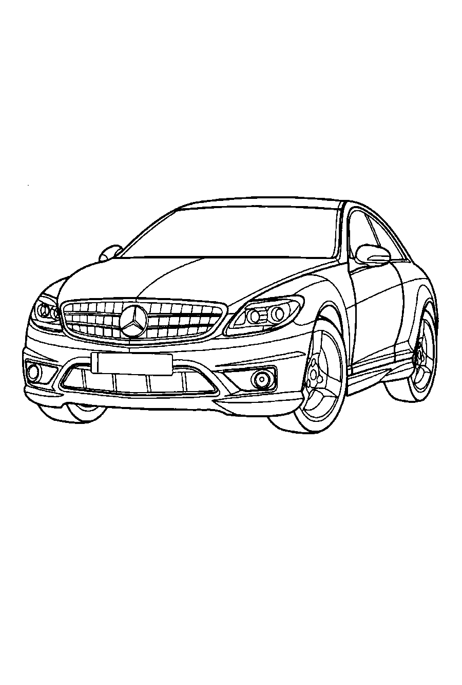 Mercedes CL65 №1377. Раскраски для мальчиков по категориям. Машины.