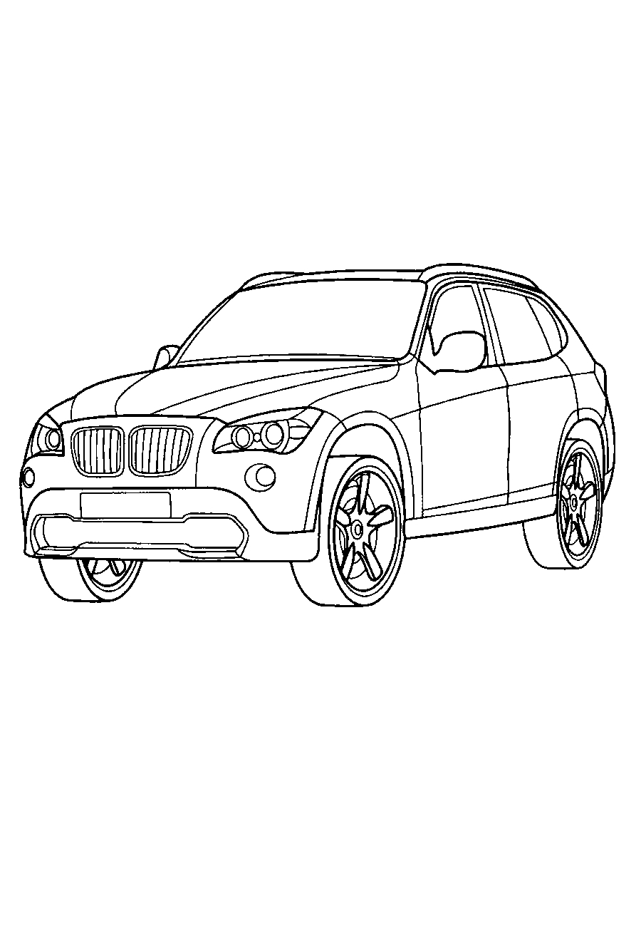 BMW X5 №1357. Раскраски для мальчиков по категориям. Машины.
