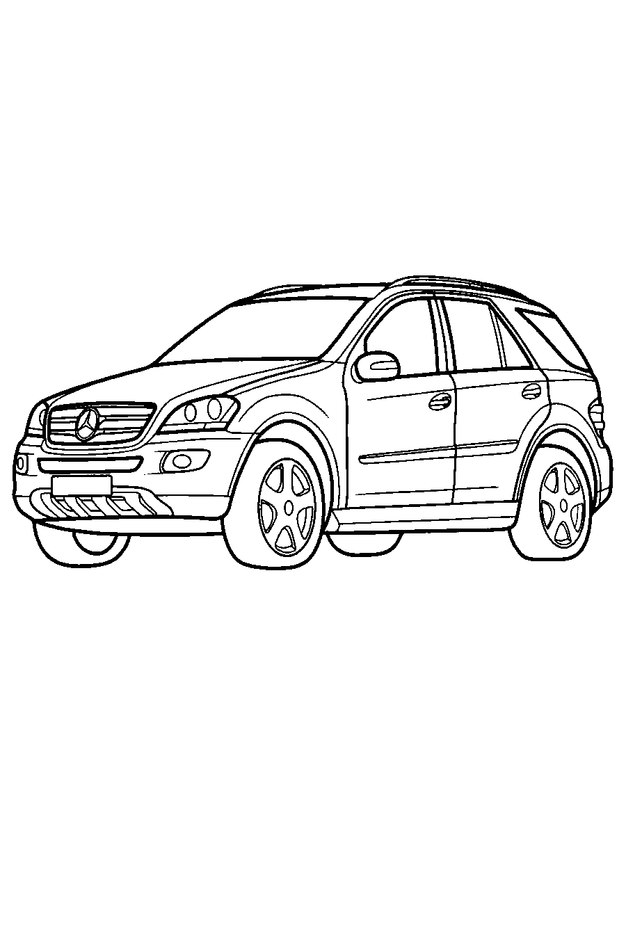 Mercedes M-class №1359. Раскраски для мальчиков по категориям. Машины.