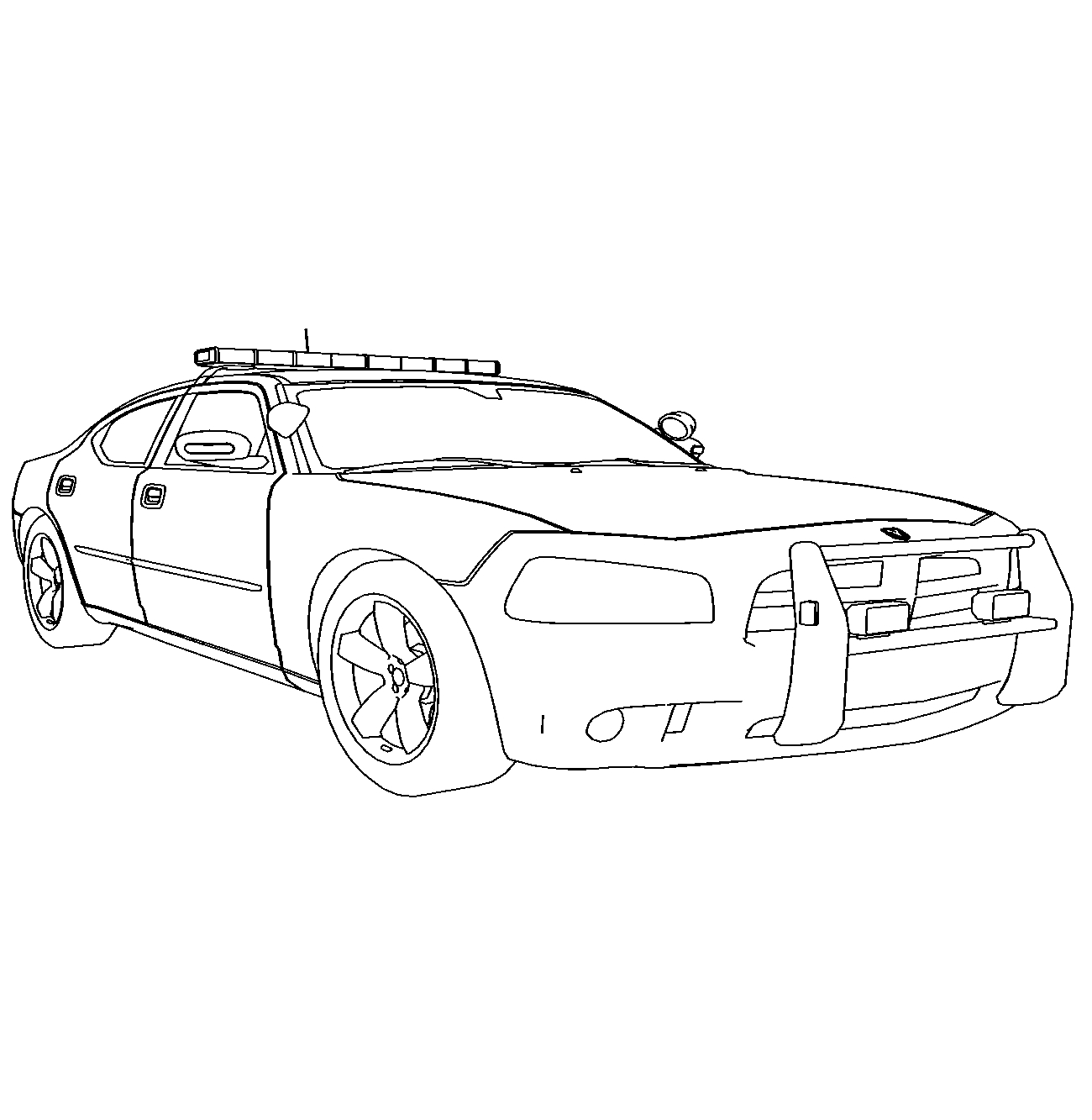 Полицейская машина Додж №1436. Раскраски для мальчиков по категориям. Машины.