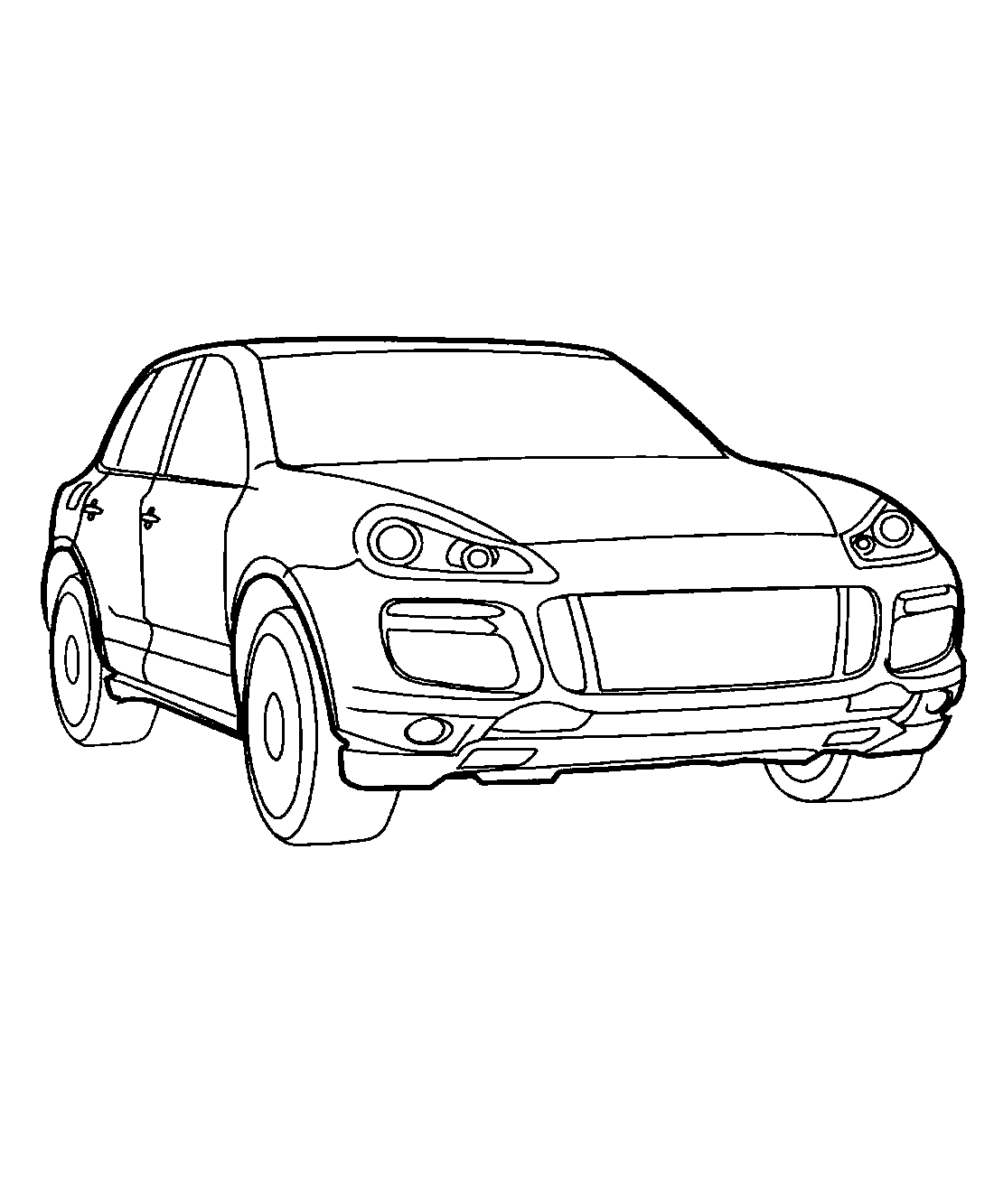 Porsche Cayenne GTS Машина. Раскраска. Для мальчиков №1234. Раскраски для мальчиков по категориям. Машины.