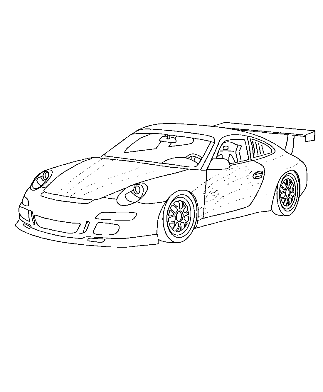 Спорткар Porsche 911 GT3 №1236. Раскраски для мальчиков по категориям. Машины.