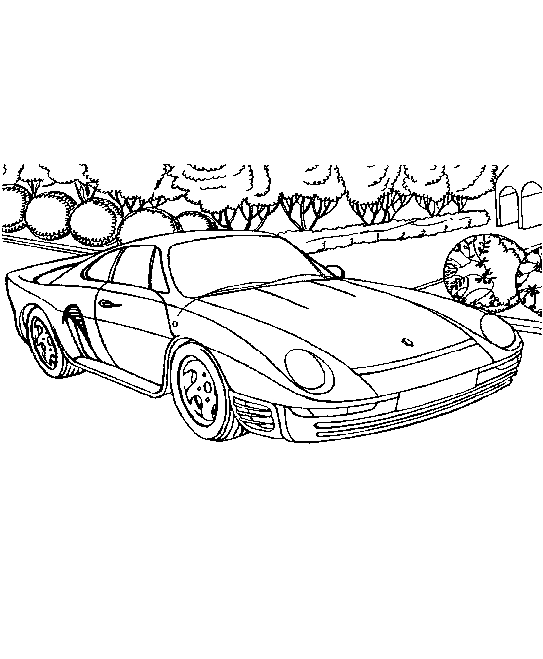 Ретро Порш 911 №1242. Раскраски для мальчиков по категориям. Машины.