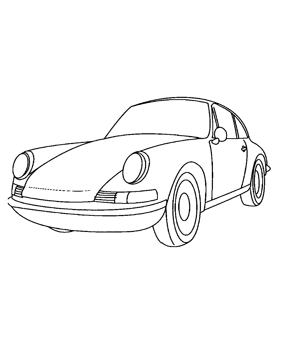 Porsche 912 №1245. Раскраски для мальчиков по категориям. Машины.