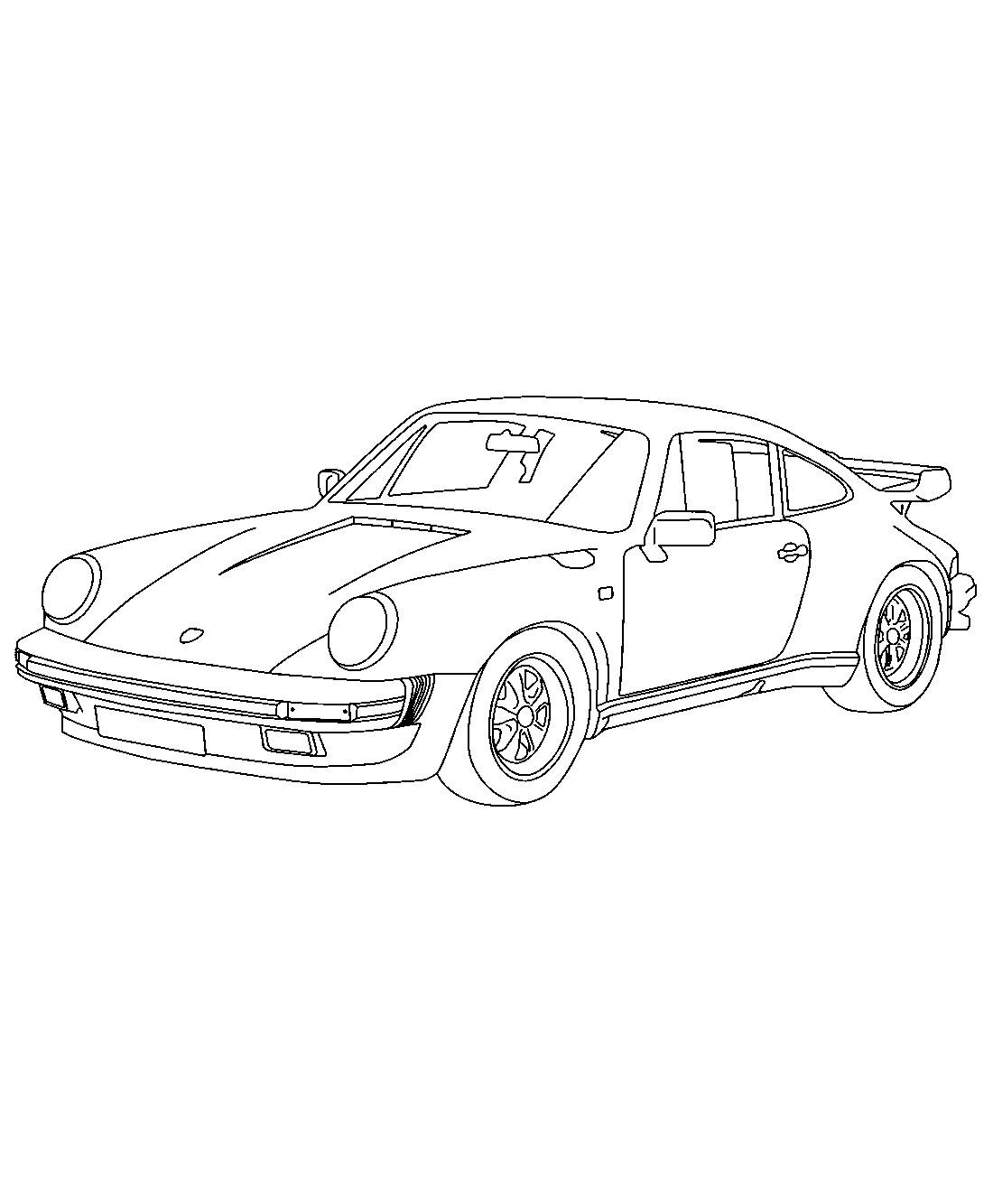 Porsche 935 1980 года. Машина. Раскраска. Для мальчиков №1228. Раскраски для мальчиков по категориям. Машины.