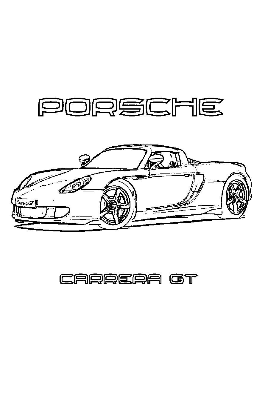 Porsche Carrera GT №1230. Раскраски для мальчиков по категориям. Машины.