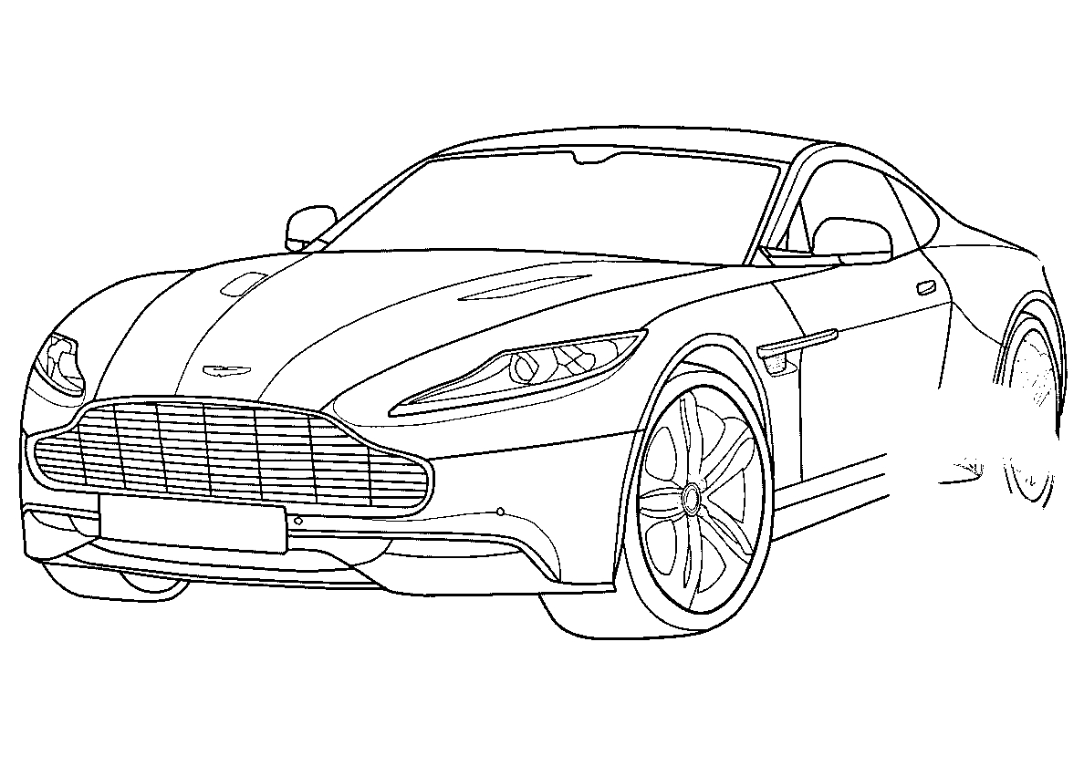 Aston Martin №646. Раскраски для мальчиков по категориям. Машины.