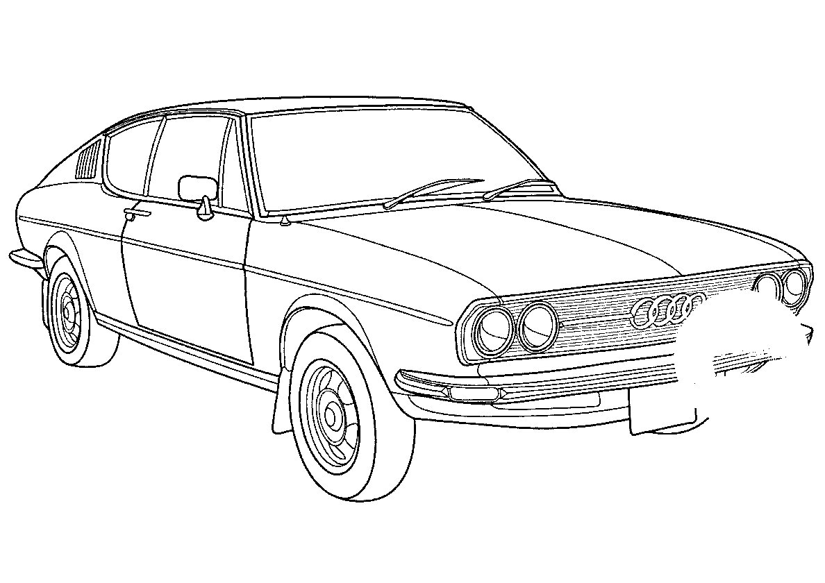 Audi 100 — 1974 года №638. Раскраски для мальчиков по категориям. Машины.