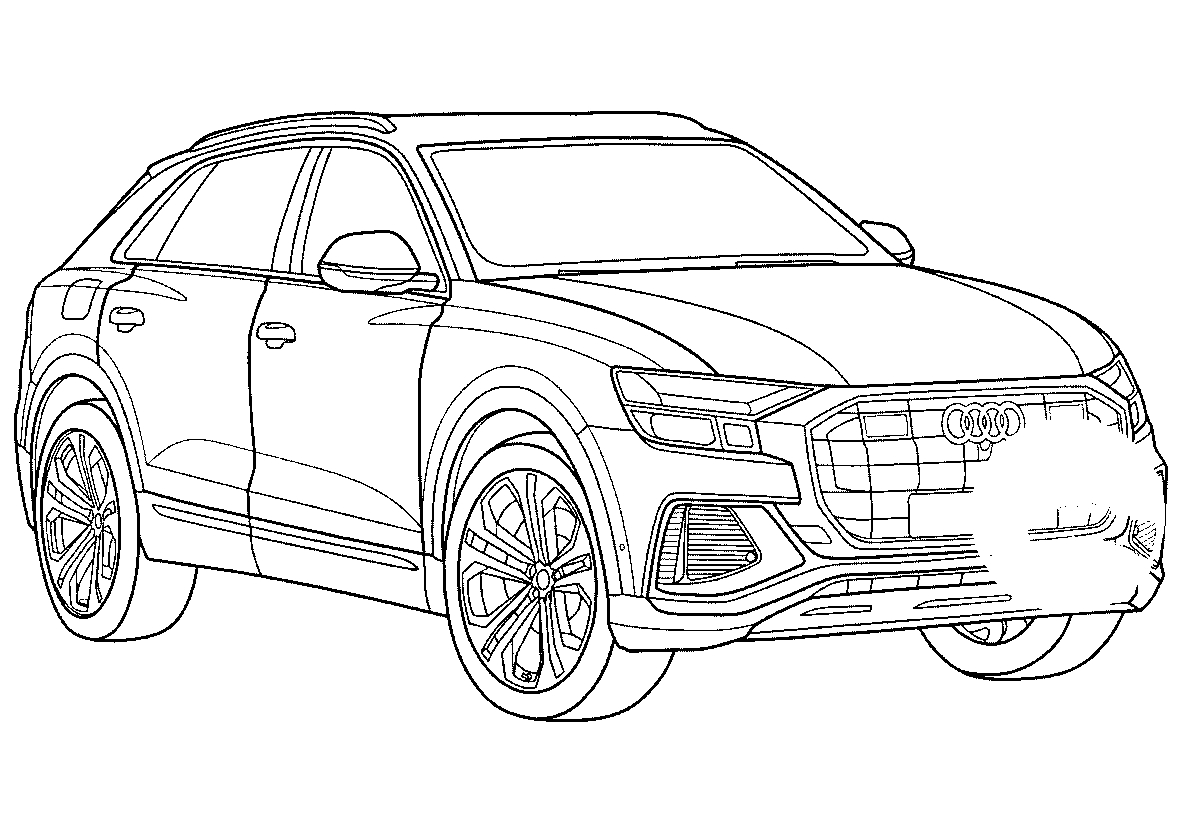 Audi Q8 Quatro №636. Раскраски для мальчиков по категориям. Машины.