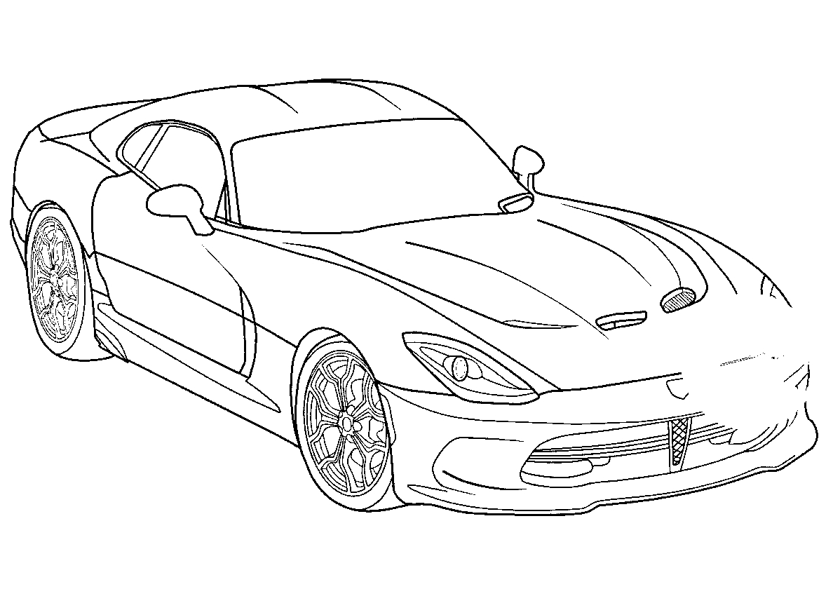 Dodge Viper SRT №650. Раскраски для мальчиков по категориям. Машины.