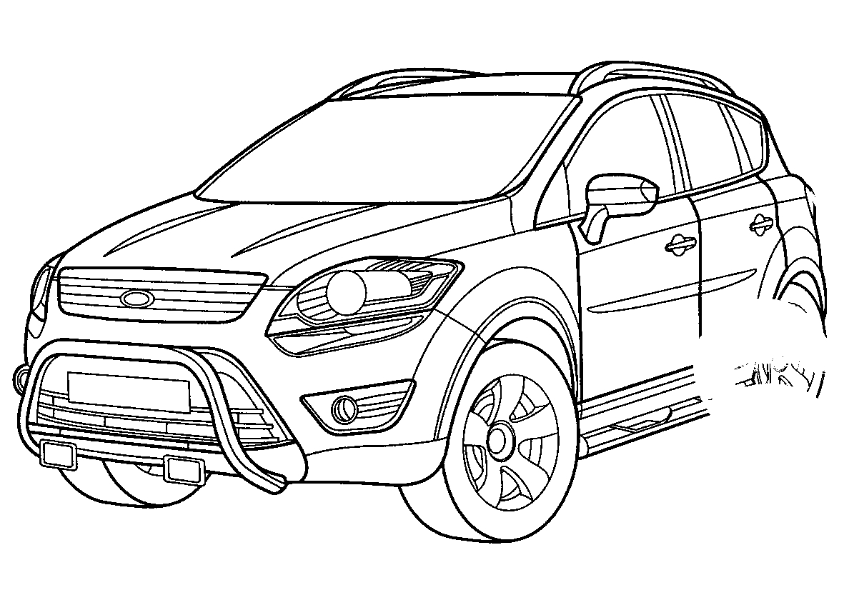 Ford Kuga №647. Раскраски для мальчиков по категориям. Машины.