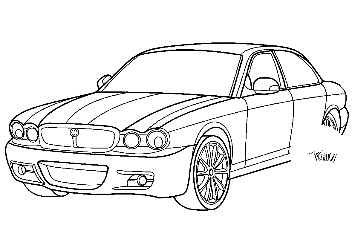 Jaguar XJ №659. Раскраски для мальчиков по категориям. Машины.