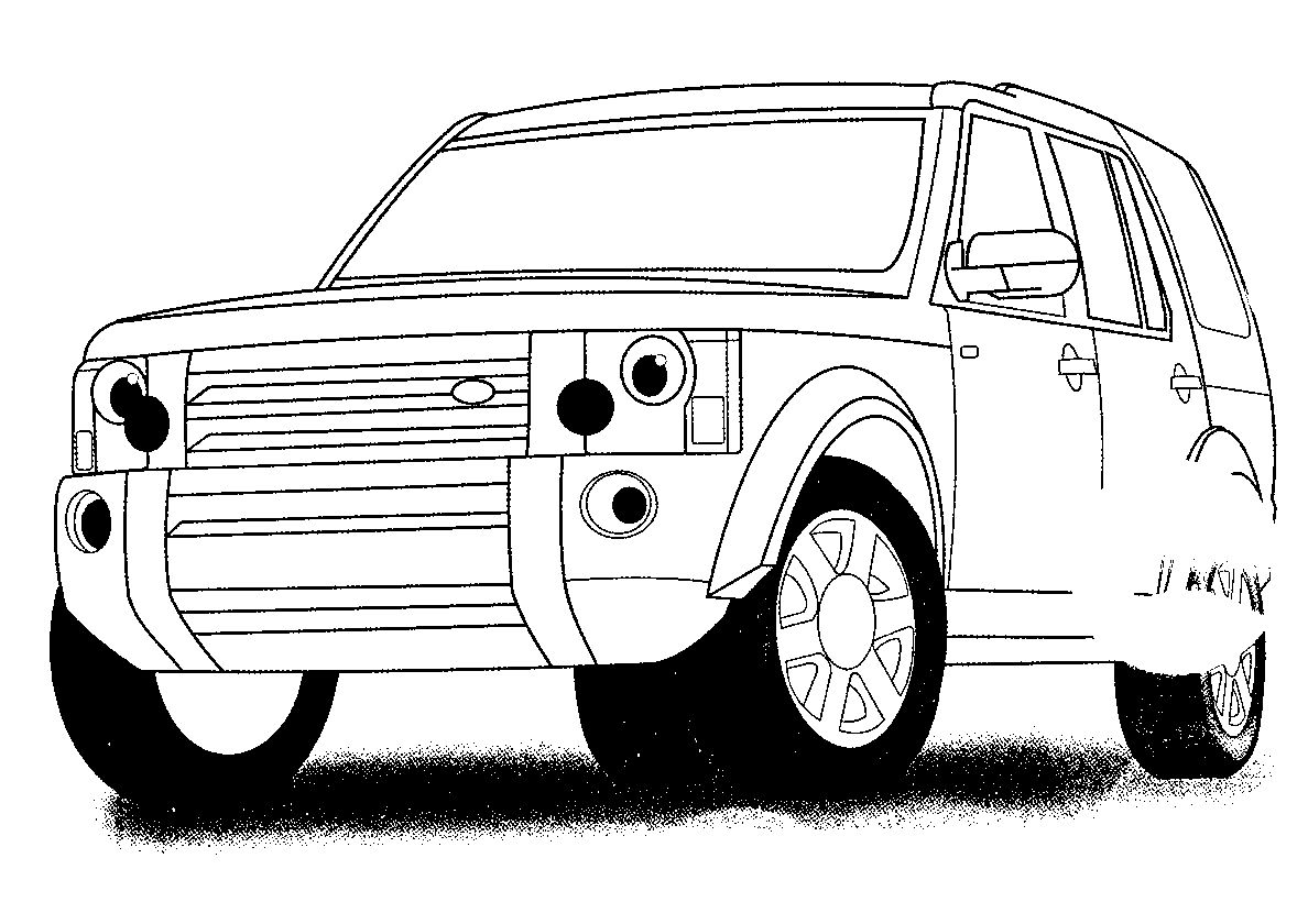 Land-Rover джипп №644. Раскраски для мальчиков по категориям. Машины.